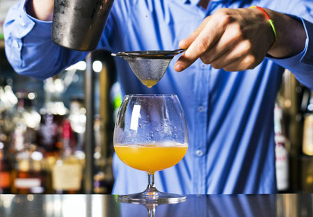 Cocktail being poured